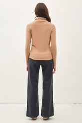 Be Cool Mock Neck Long Sleeve T-Shirt OutfitFlow